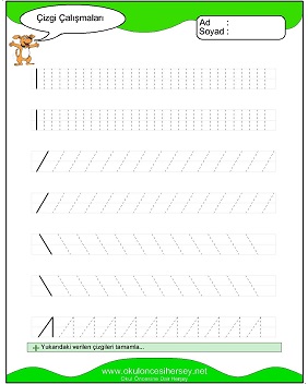 okul öncesi çizgi çalışma sayfaları